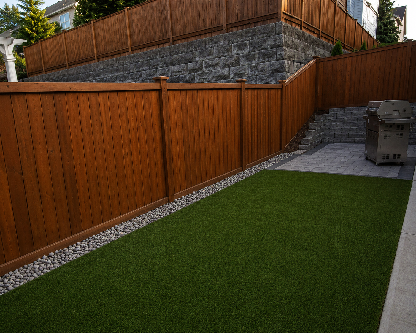 Low maintenance backyard turf