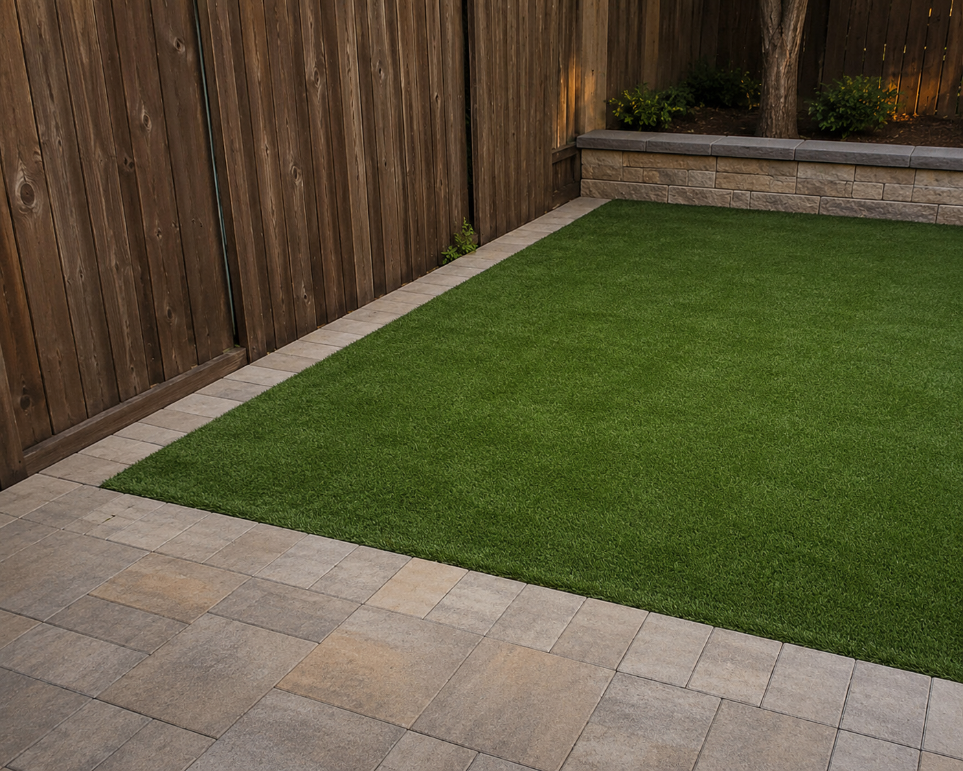Clean green lawn surface