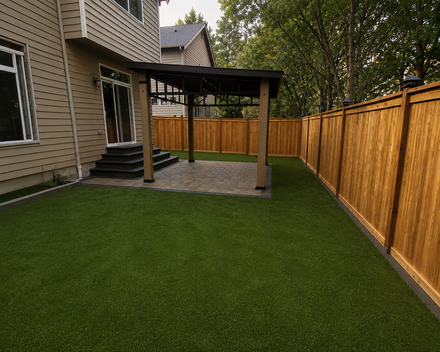 Backyard with privacy fence