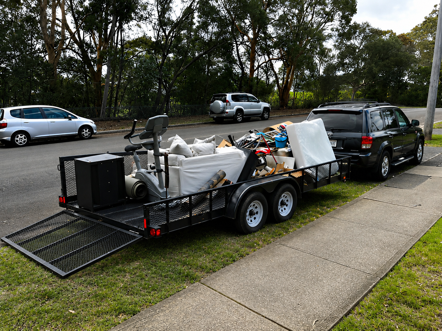 Junk removal truck and cleanup
