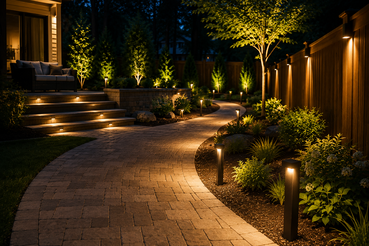 Warm exterior lighting