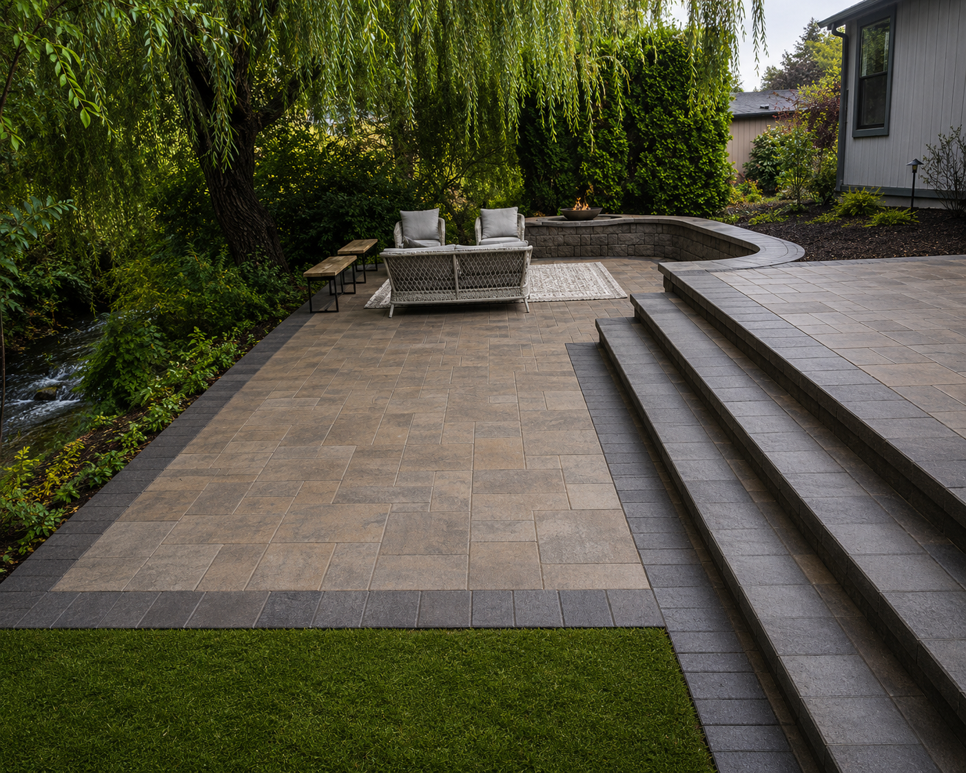 Concrete and paver installation project