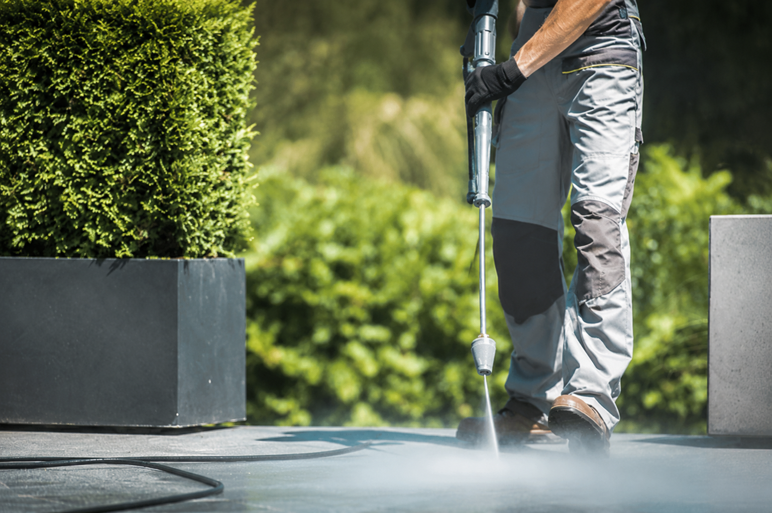 Clean patio surface