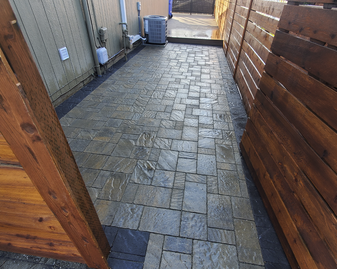 Clean outdoor driveway and landscape