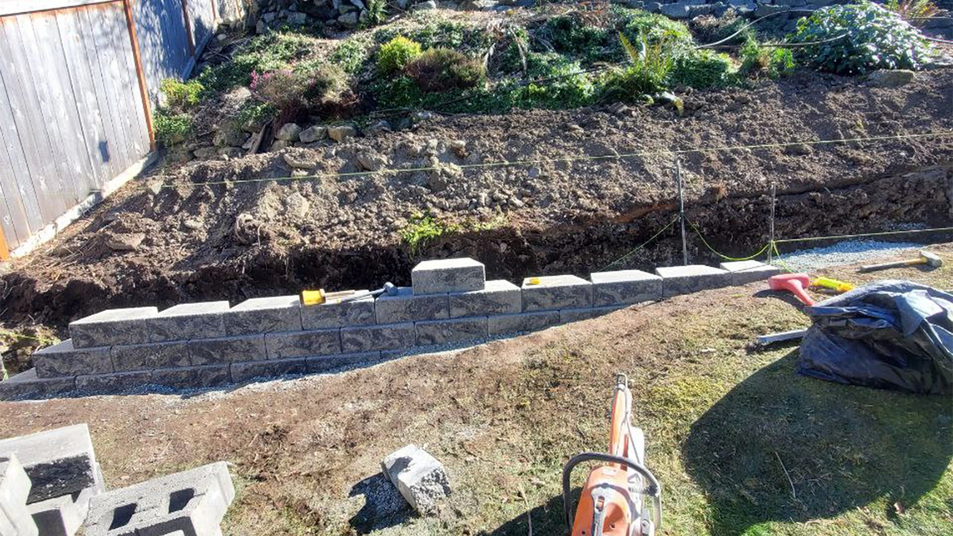 Backyard Retaining Wall in Washington by Ecua Landscaping, photo 4 of 9