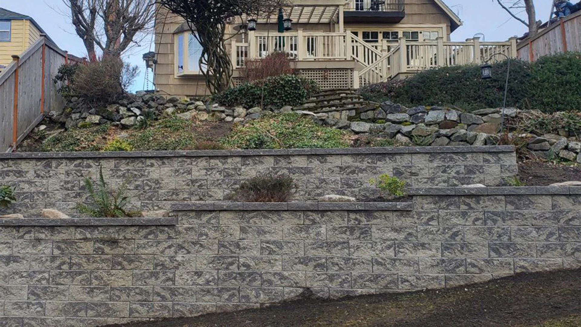Backyard Retaining Wall completed project