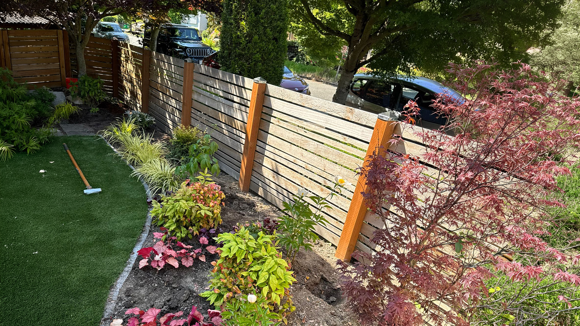 Wood Privacy Fence Installation before work
