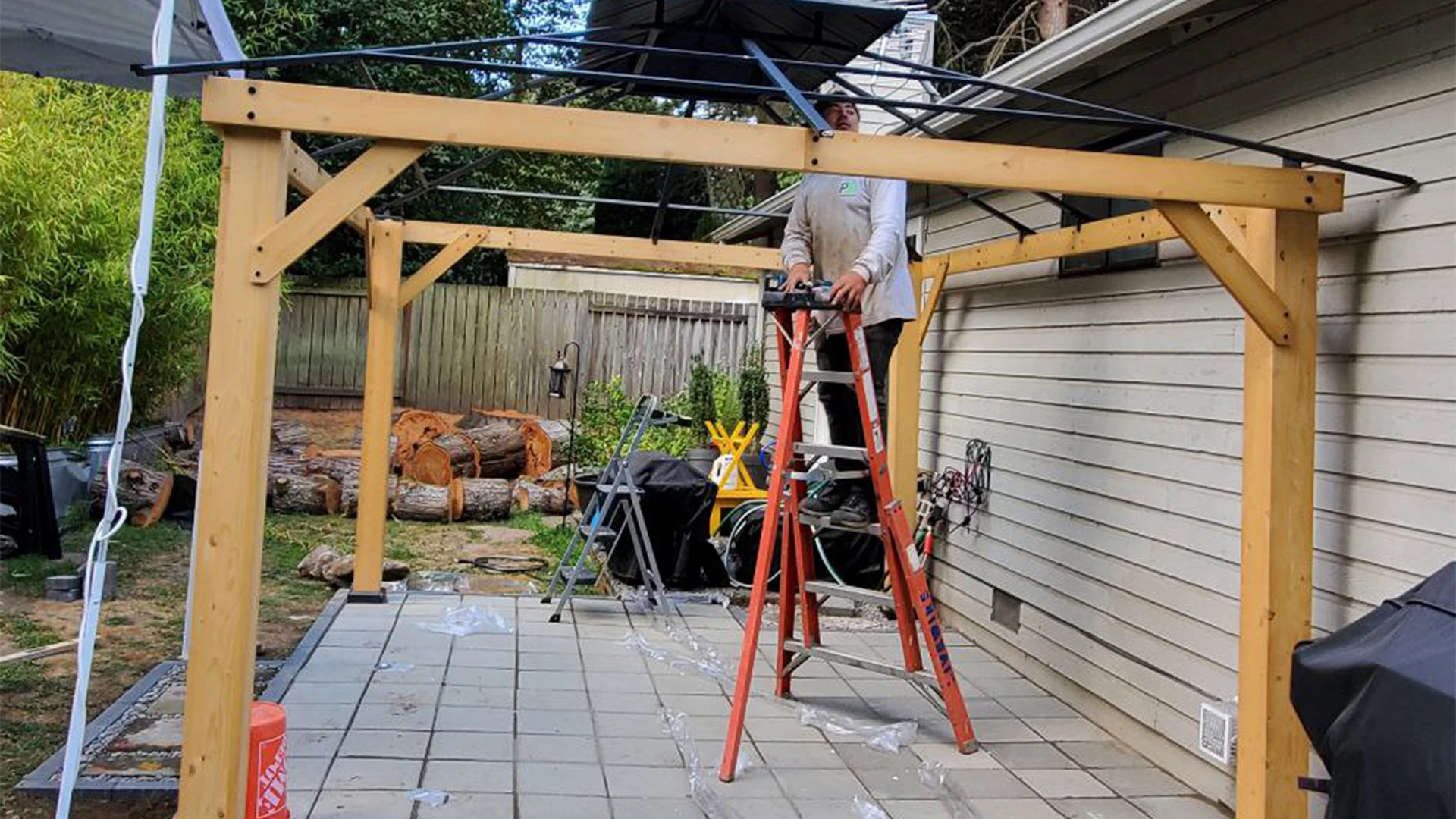 Backyard Gazebo Installation in Washington by Ecua Landscaping, photo 6 of 8
