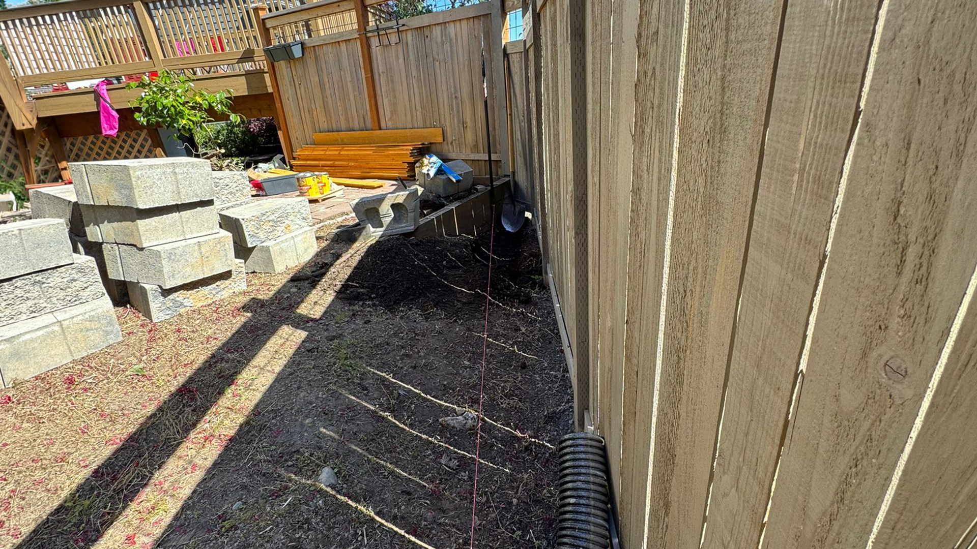 Garden Retaining Wall before work