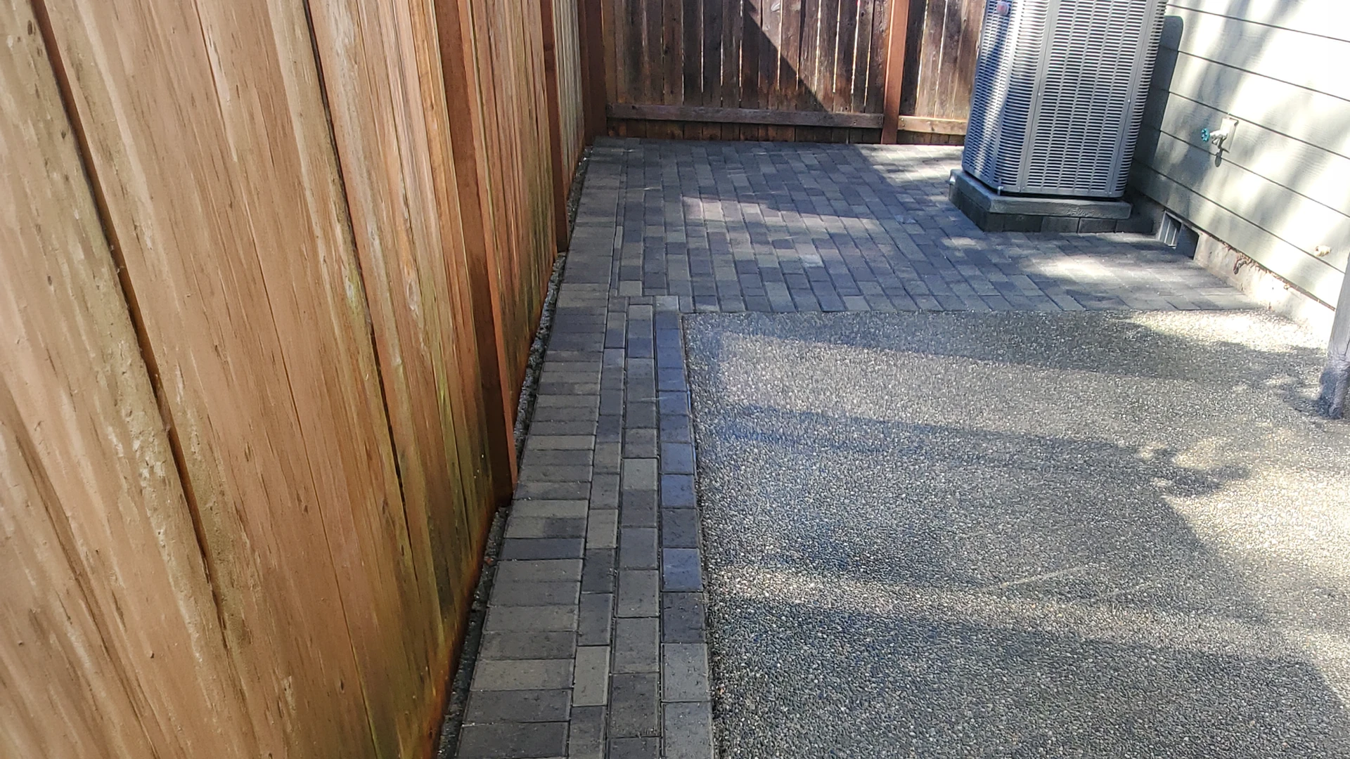 Compact Paver Patio before work