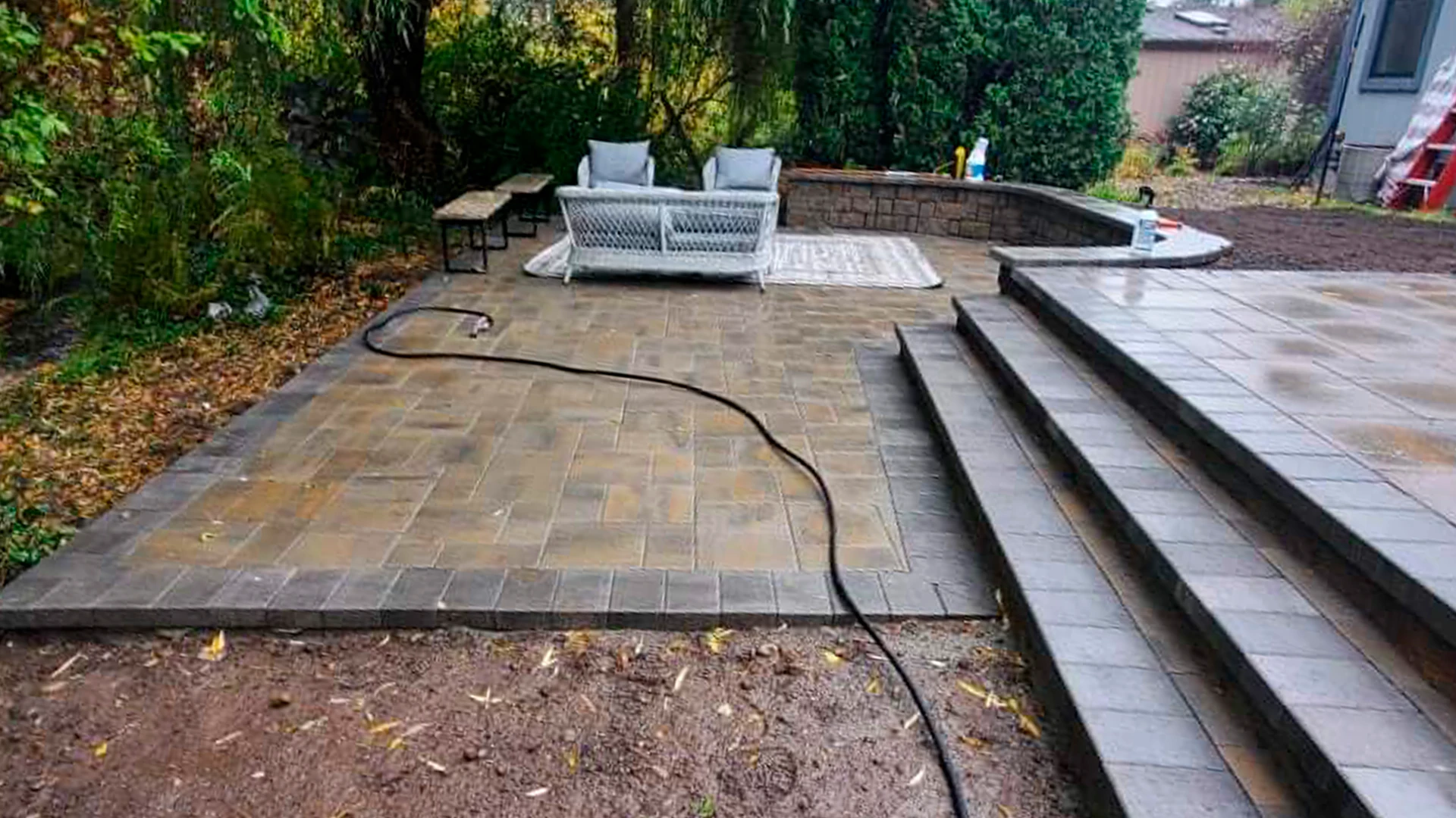 Backyard Paver Patio Upgrade in Washington by Ecua Landscaping, photo 3 of 5